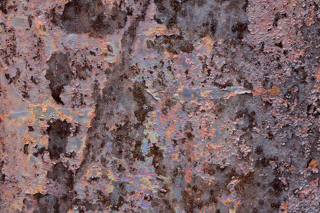 A rusted corroded steel surface